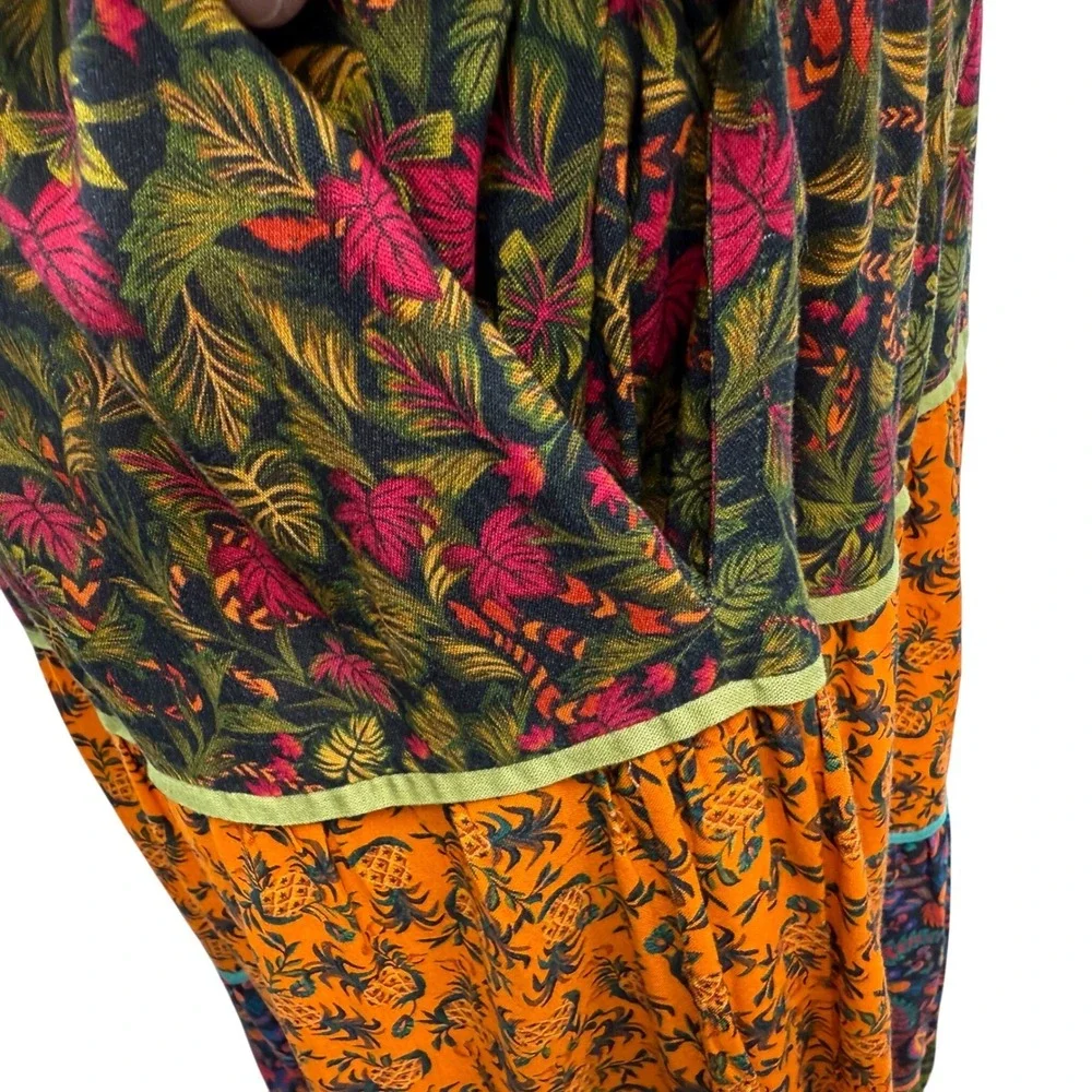 FARM Rio Multicolor Floral Tiered Maxi Skirt - Orange, Green, Pink, Blue - Picture 7 of 10